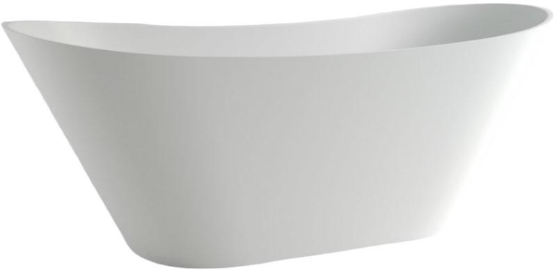 Ванна 1610х660хh620мм, отдельностоящая, интегрир.слив перелив, д/к в цвет ванны в компл.,(иск.камень Soft rock цв.белый мат), Afina ZZ