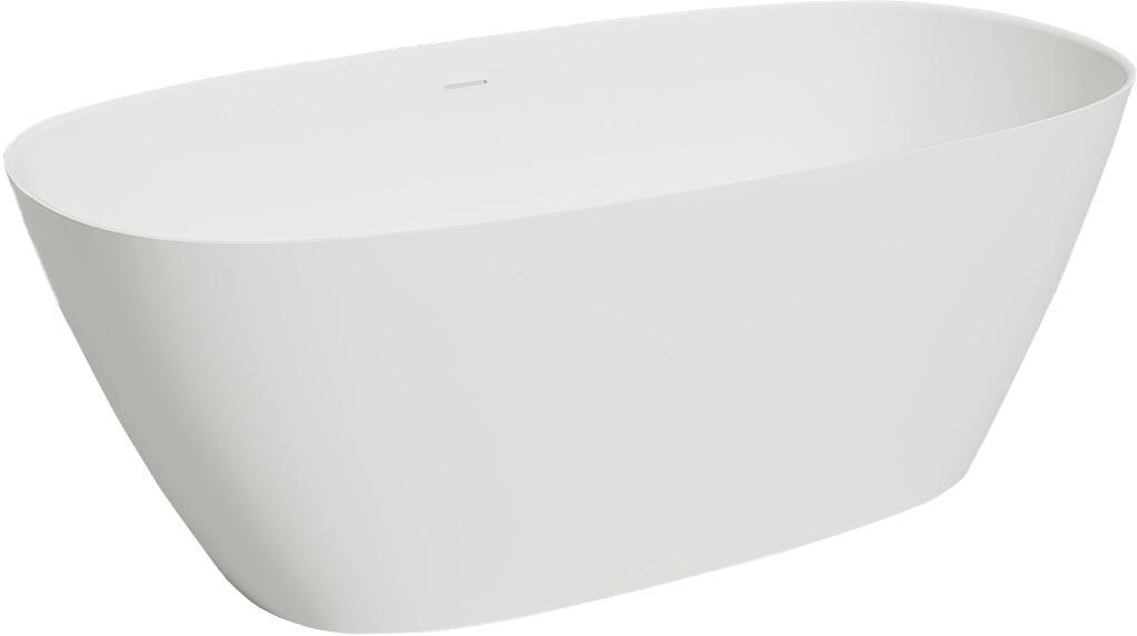 Ванна 1850х900хh605мм, отдельностоящая, литой камень S-Sense, глянец, нажимной слив камень в цвет ванны, Sofia ZZ