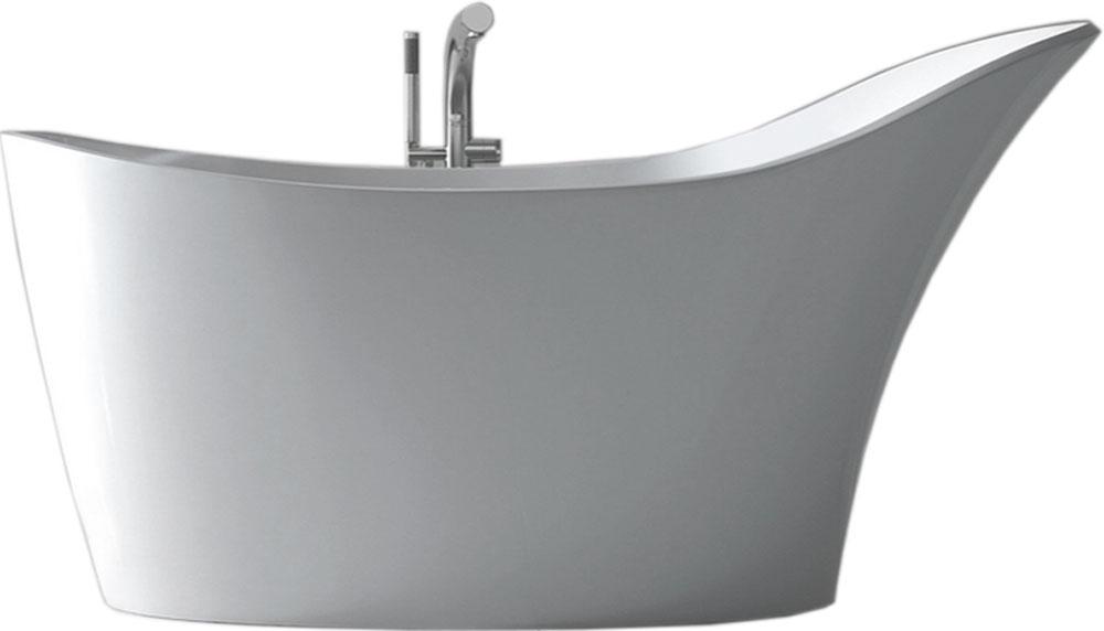 Ванна отдельностоящая 1640х800хh700/850мм, цв. белый, вулканический литой камень, (БЕЗ сифона арт.K-16хх) Amalfi ZZ