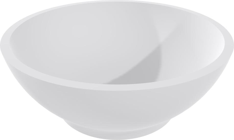 Раковина накладная, круглая 415х415хh150мм, без отв.д/смесит., без перелива, (литой камень Solix, глянец цв.белый), Gloria 303 XX