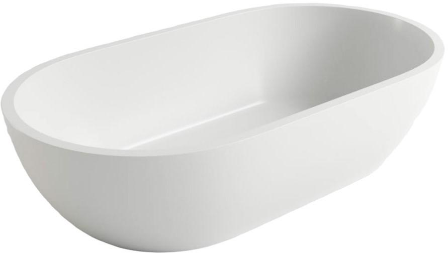 Раковина накладная 635х350х170мм, без отверст. для смесит., без перелива, д/к в цвет раковины в компл.,(иск.камень Soft rock цв.белый мат), Mercury ZZ