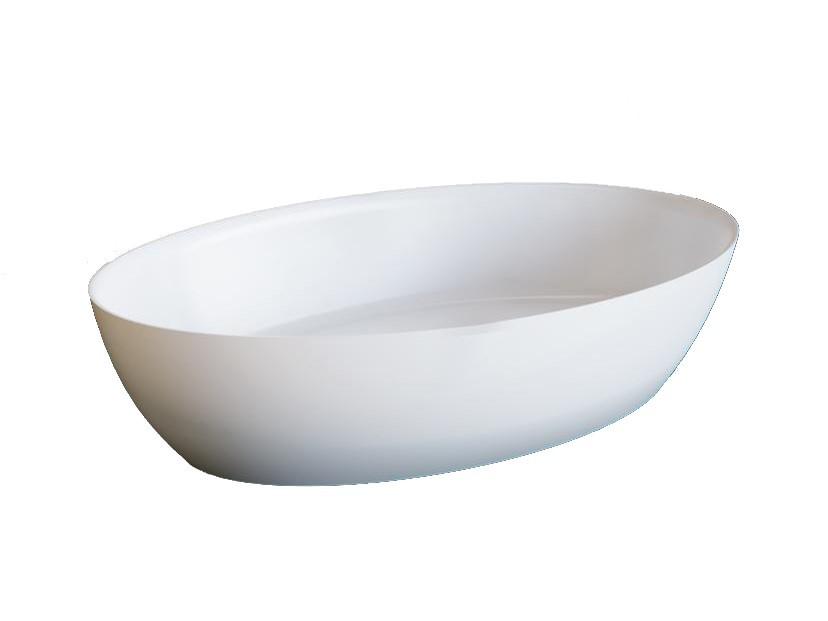 Раковина накладная на столешн, овальная 560х335хh150мм, без отв.д/смес, без перелива, литой камень S-Sense, глянец цв.белый), Sofia ZZ