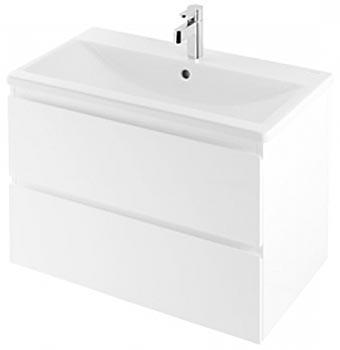 Тумба под раковину 83х46,2хh50см, два выдвижных ящика, (меламин + МДФ, цв.белый), Look ZZ