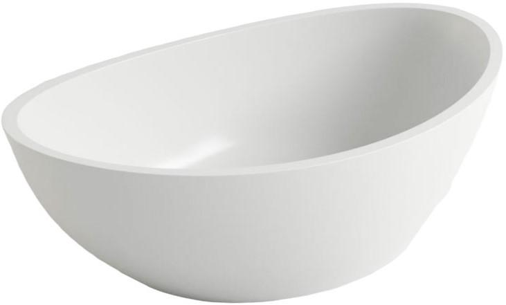 Раковина накладная 540х330х175мм, без отверст. для смесит., без перелива, д/к в цвет раковины в компл.,(иск.камень Soft rock цв.белый мат), Europe ZZ