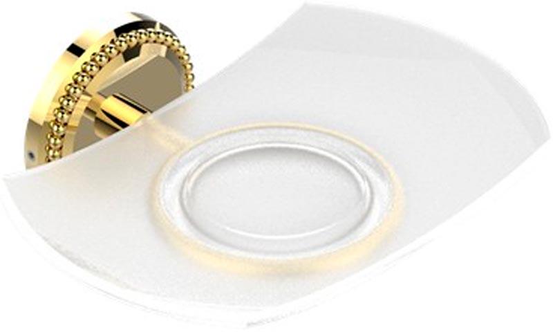 Мыльница настенная, стекл. с металл. держателем (цв. латунь (Luxbrass)) Versailles ZZ