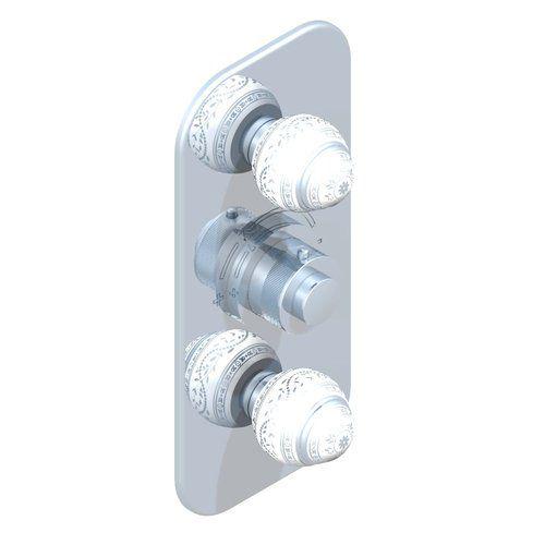 Смеситель термостат д/д,с перекл. встр.в стену, БЕЗ внутр.части арт.G00-A00-5400A, (цв. хром), ручки(цв. белый/платина) Marquise blanc platine ZZ