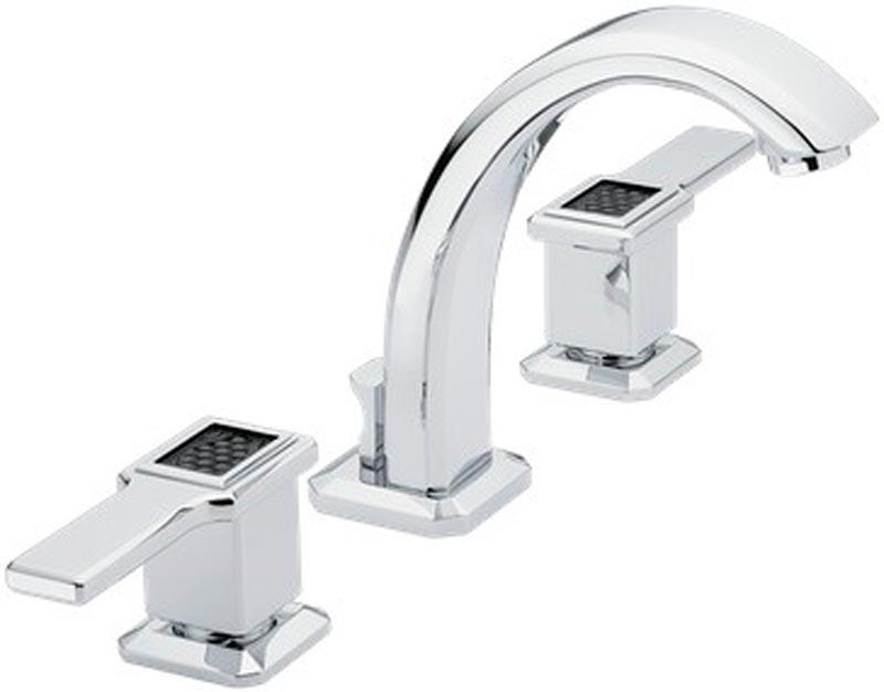 Смеситель для раковины на 3 отв. с д/к (цв.хром, на ручках вставки черного хрусталя Lalique), Metropolis Black Cristal ZZ