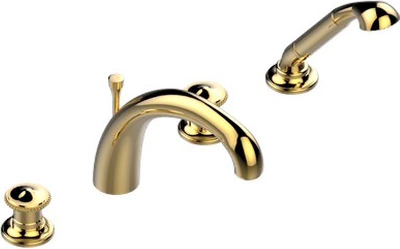 Смеситель на ванну встраив., на 4 отв., с душ.гарн., (цв. латунь (Luxbrass)) Vendome ZZ