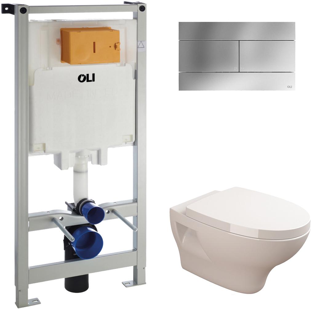 Комплект 4 в 1: унитаз подвесной, сиденье с микролифтом, инсталляция для подв.унитаза, клавиша смыва цв.хром, Sanitana Pop ZZ