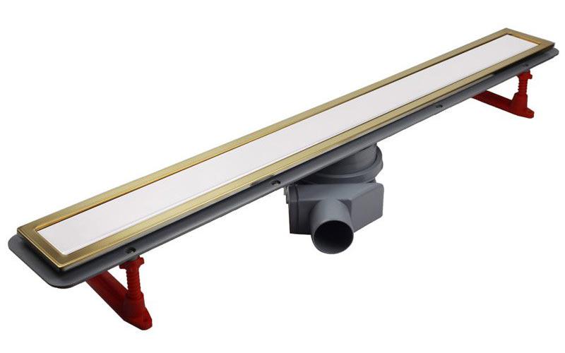 Линейный трап 750мм Confluo Premium Gold White Glass Line ZZ