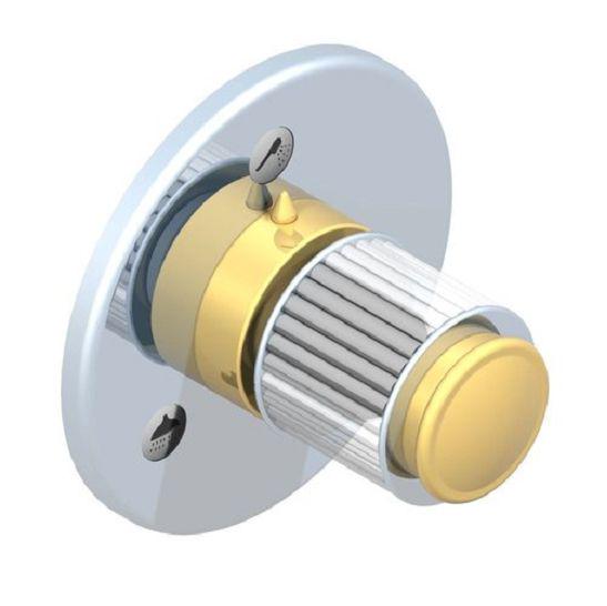 Распределитель потока воды на 3 потребителя воды, встр. в стену, с внутр.частью (резьба вход 3/4, выход 1/2), (цв. зол(Dore)) Jaipur Satin cristal ZZ