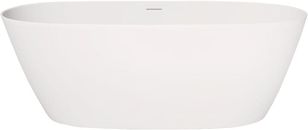 Ванна 170х80хh61cм, отдельностоящая, литой камень Solid Surface цв.белый матовый, интегрир.слив-перелив, крышка слива в цв.ванны, сифон в к-т, LOFO