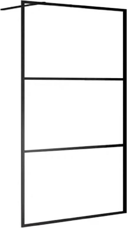 Душевая перегородка 1000хh2000мм, правая/левая, (стекло прозрачное 6мм, поперечный кронштейн, фурнит. цв.черный), Liberta ZZ