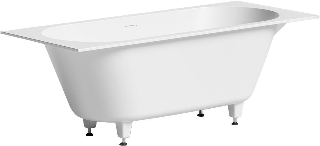 Ванна 1700х700хh600мм, встраив., литой камень S-Stone матов цв.белый, д/к Up&Down в цвет ванны,интегрир.слив-перелив,ножки компл, Orlanda Axis Kit ZZ