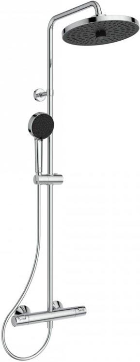 Смеситель для душа, со стационарным круглым верхним душем 260мм пластик, шланг, душ лейка в компл, (цв.хром), CERATHERM T25+ ZZ