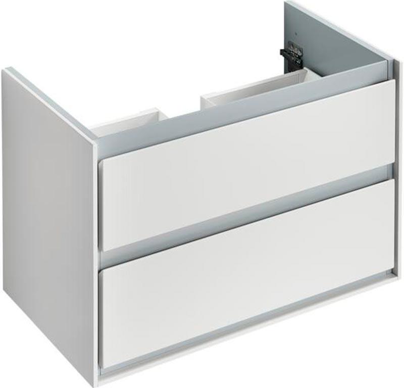 Тумба 800х440хh517мм, подвесн., под раковину арт.E027901, 2 выдвижн.ящика, крепёж в компл., (цв.белый глянец/ белый мат.), Connect Air ZZ