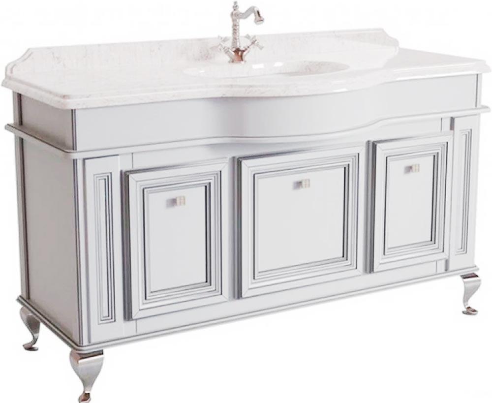 Тумба Caprigo 1204/613/922мм, ножки хром, ручки хром, фасад bianco-grigio ZZ