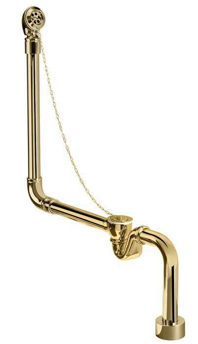 Слив-перелив для ванны классический, для открытого монтажа, цепочка, пробка, колено и выпуск в пол в компл., (цв. бронза), Victoria Albert ZZ