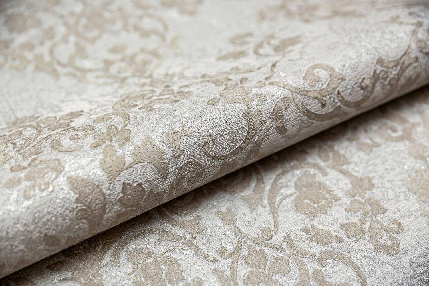 Обои виниловые Флора  мотив, серо-бежевый ZZ