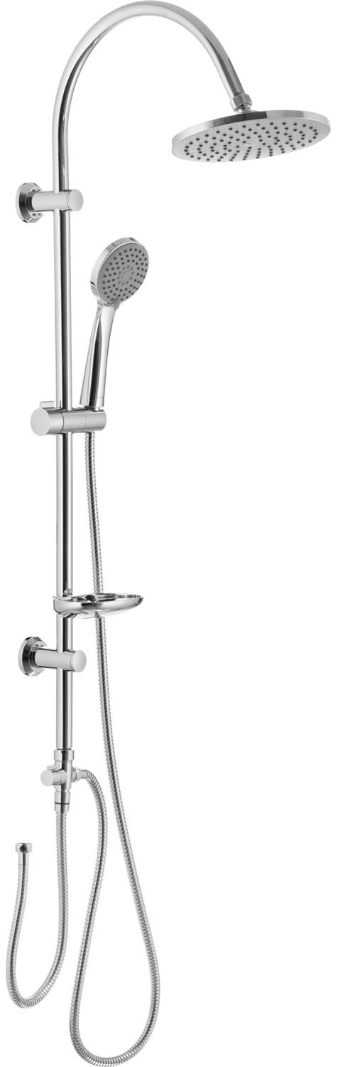 Душевой гарнитур: верхний душ 20см, ручной душ, стойка, шланги, мыльница в компл., (цв.хром), 800 ZZ