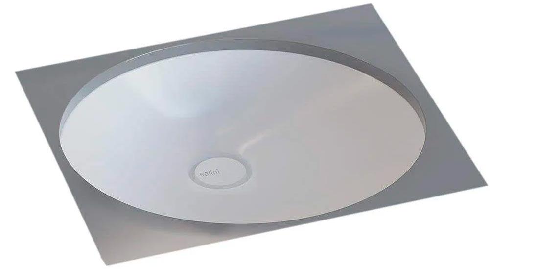 Раковина встраив.в столешн.снизу,круглая 420х420хh128мм,без отв.д/смес,без перелива,без донного клапана,литой камень S-Stone мат,цв.белый, Marea 08 ZZ