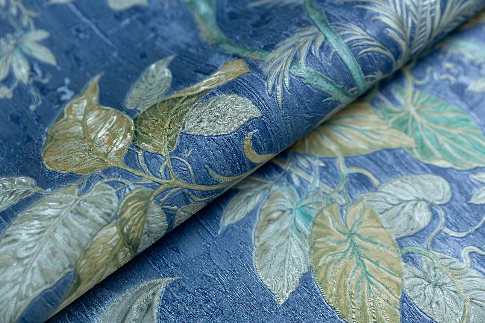 Обои виниловые Оранжерея мотив, синий ZZ