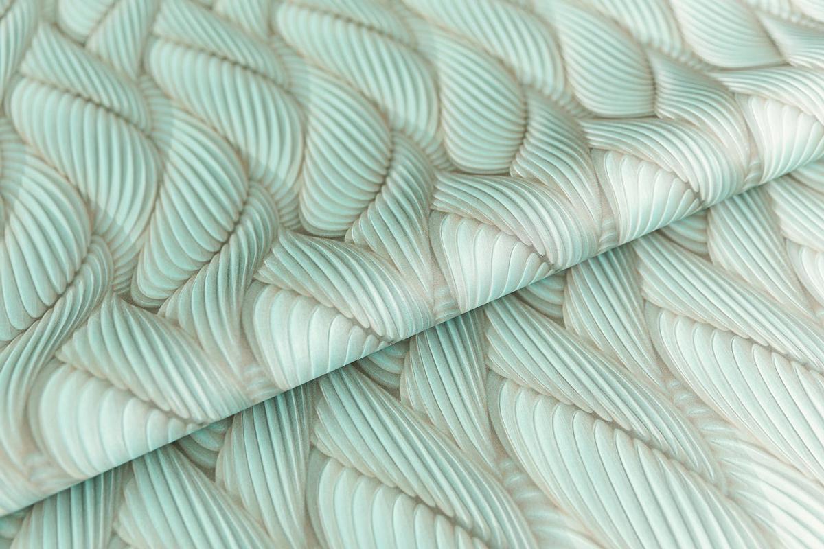 Обои виниловые Трессаж мотив, зеленый ZZ