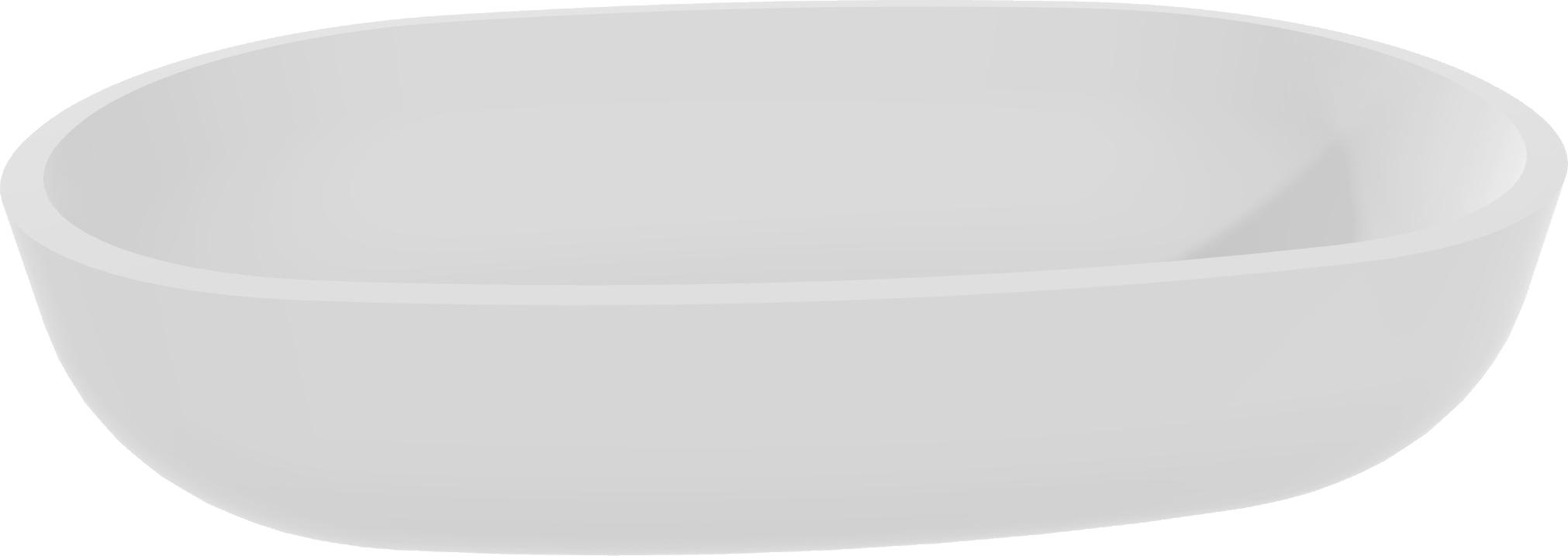 Раковина накладная, овальная 640х385хh145мм, без отв.д/смесит., без перелива, (литой камень S-Stone, матовая цв.белый), Gloria 05
