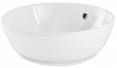 Раковина накладная на столешницу, круглая d45хh13,2см, без отв.д/смесителя, с переливом, Polop ZZ