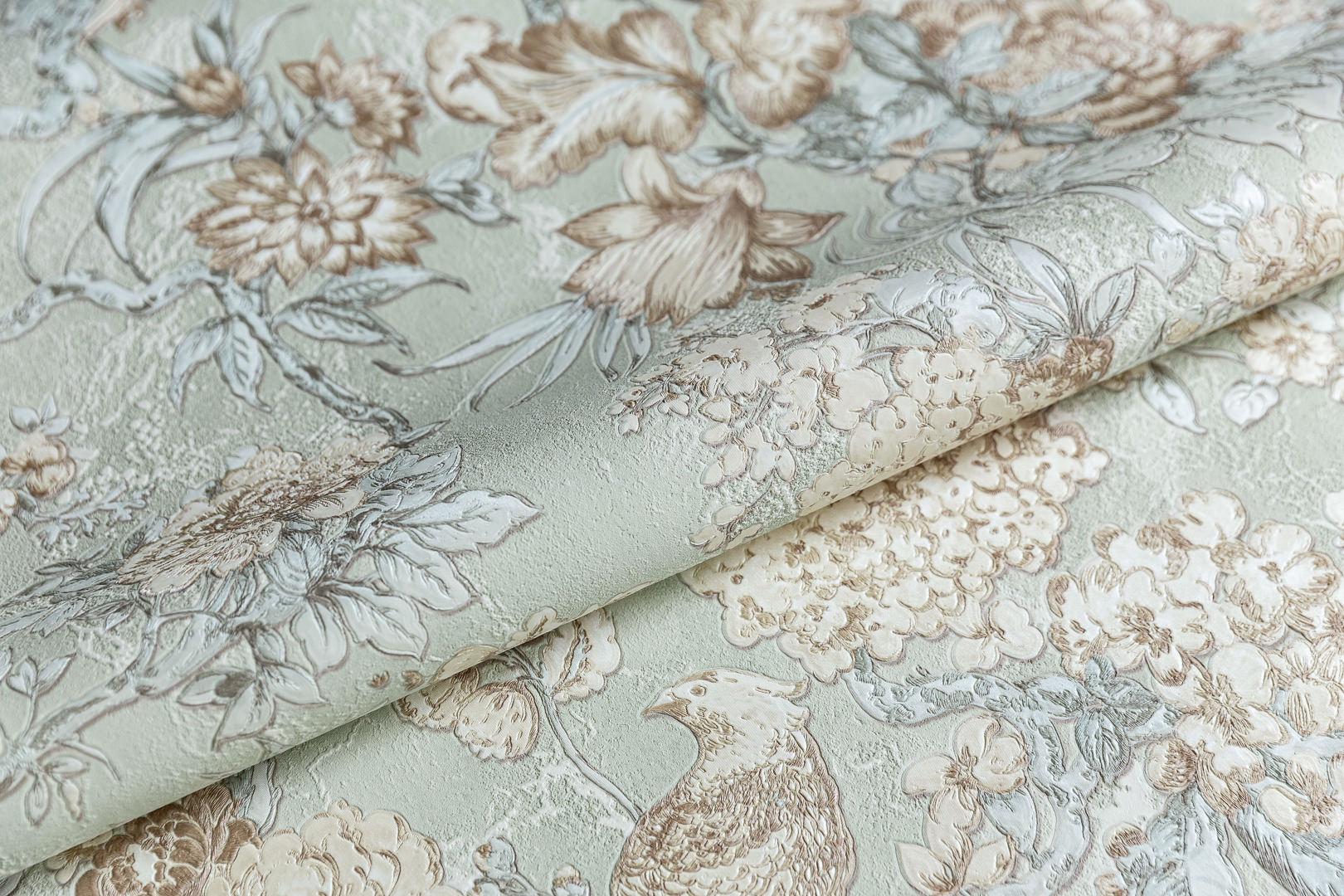 Обои виниловые Азулежу мотив, зеленый ZZ