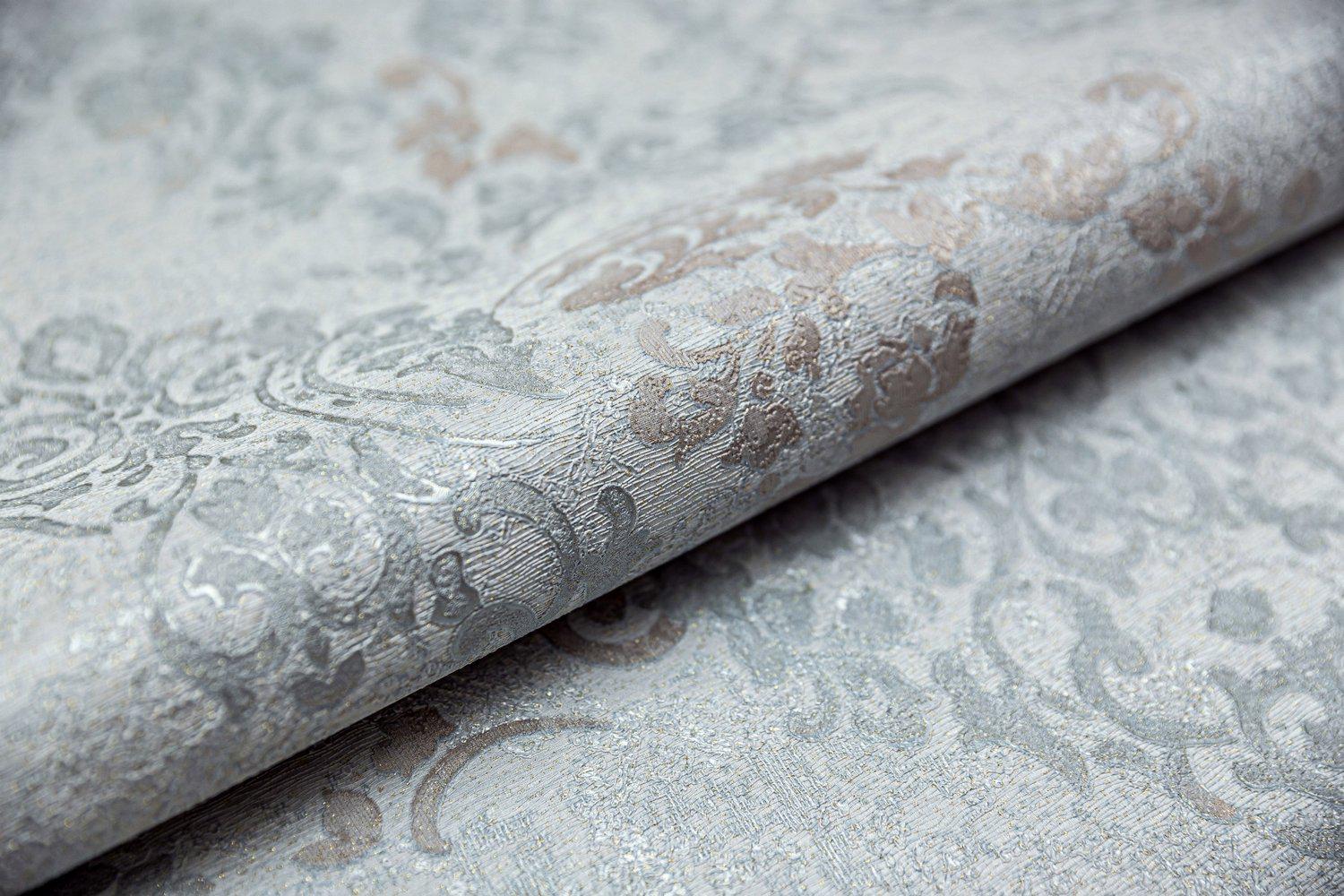 Обои виниловые Флора, мотив, голубой ZZ