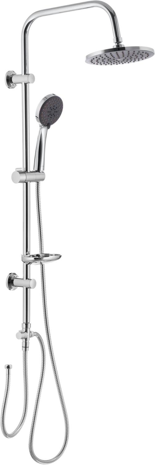Душевой гарнитур: верхний душ 20см, ручной душ, стойка, шланги, мыльница в компл., (цв.хром), 800 ZZ