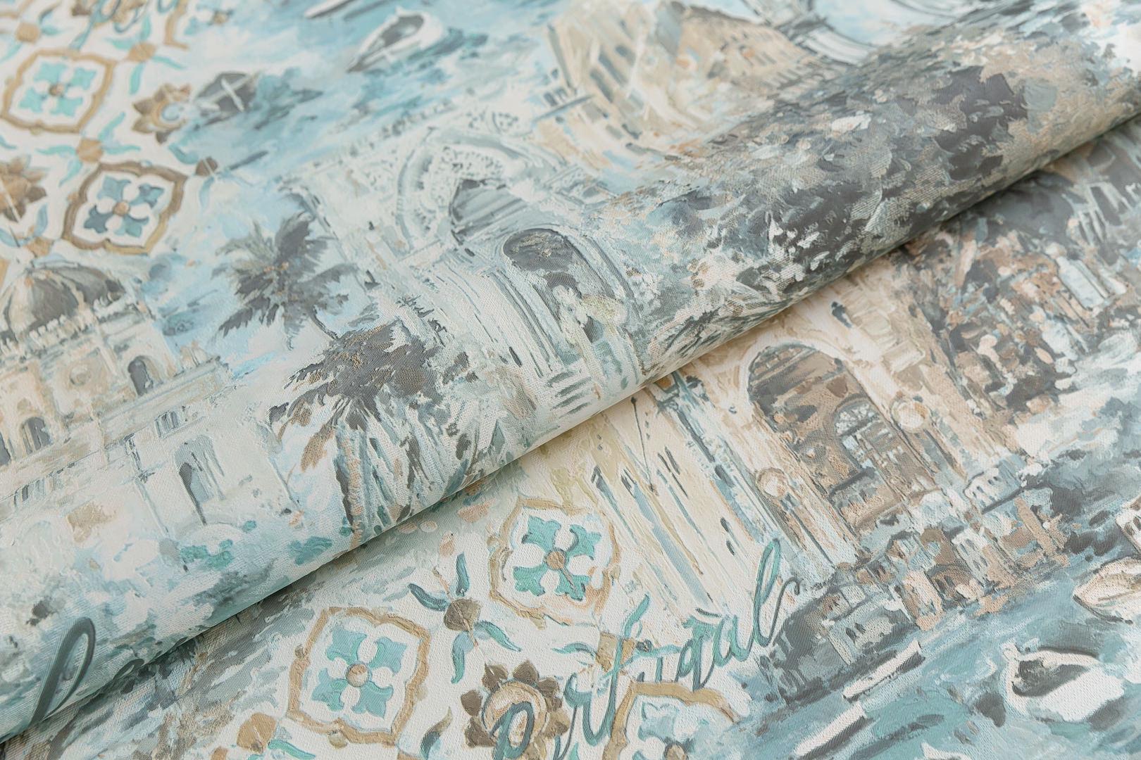 Обои виниловые Впечатление мотив, голубой ZZ