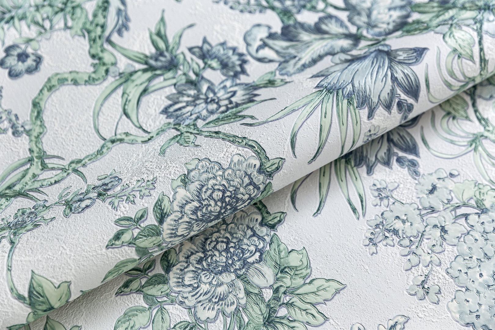 Обои виниловые Азулежу мотив, светло-голубой ZZ