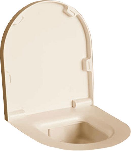 Крышка для унитаза, с микролифтом, без сиденья, литой камень S-Stone, матовый, цв.RAL1014, Gemelli ZZ