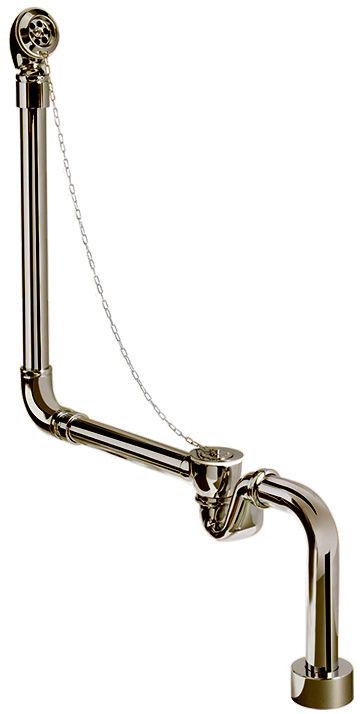 Слив-перелив для ванны классический, для открытого монтажа, цепочка, пробка, колено и выпуск в пол в компл., (цв. латунь), Victoria Albert ZZ