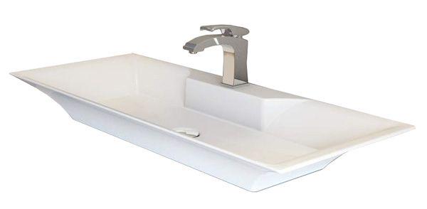 Раковина 80х45см, 1 отв.д/смес., накладная на столешницу, (для тумбы 100см), (полимер. цв. белый), Savoie ZZ