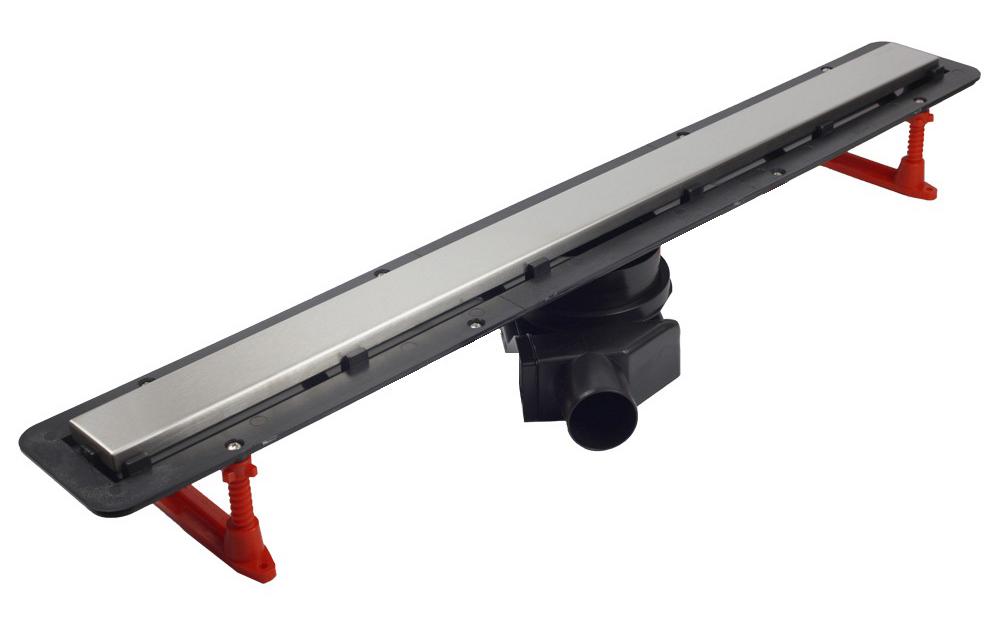 Дренажн.канал 550мм,готов к-т,сифон d50 вых.вбок 48л/мин,затвор(сухой/гидро),мин h монтажа 62мм, 2х стор.вставка цв.мат.хром/под плитку,Confluo Framel