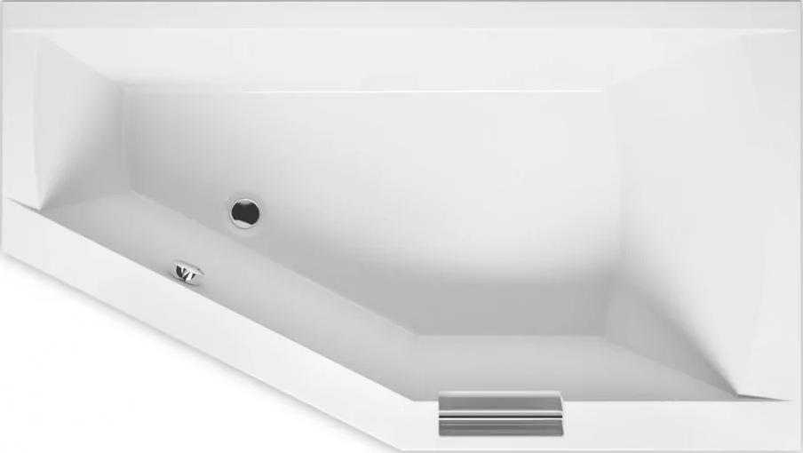 Ванна 170х90см, Левая, без ножек/рамы, панели, слива-перелива, (акрил цв.белый), Geta ZZ