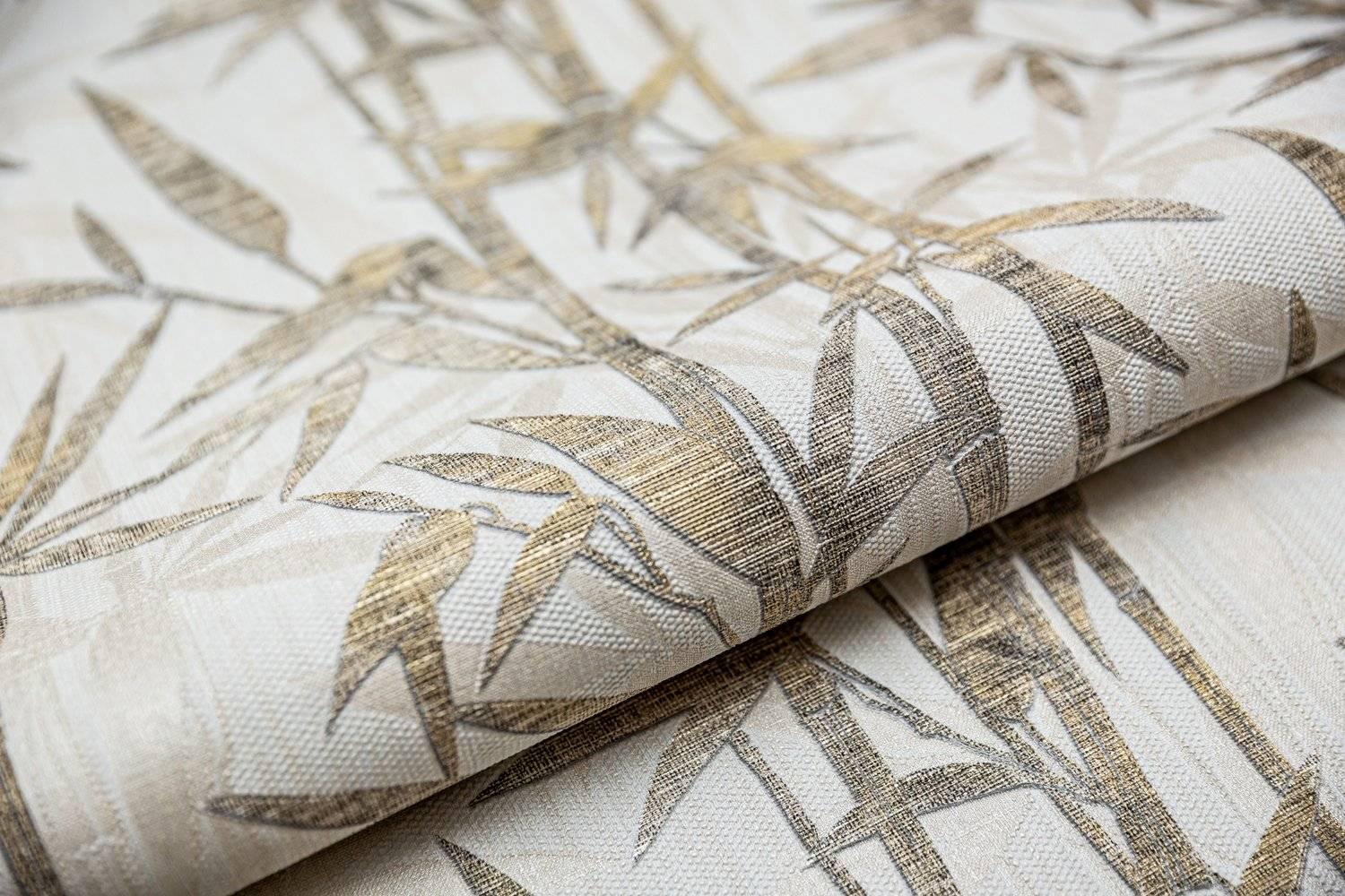 Обои виниловые Бамбук мотив, беж светлый -золото ZZ