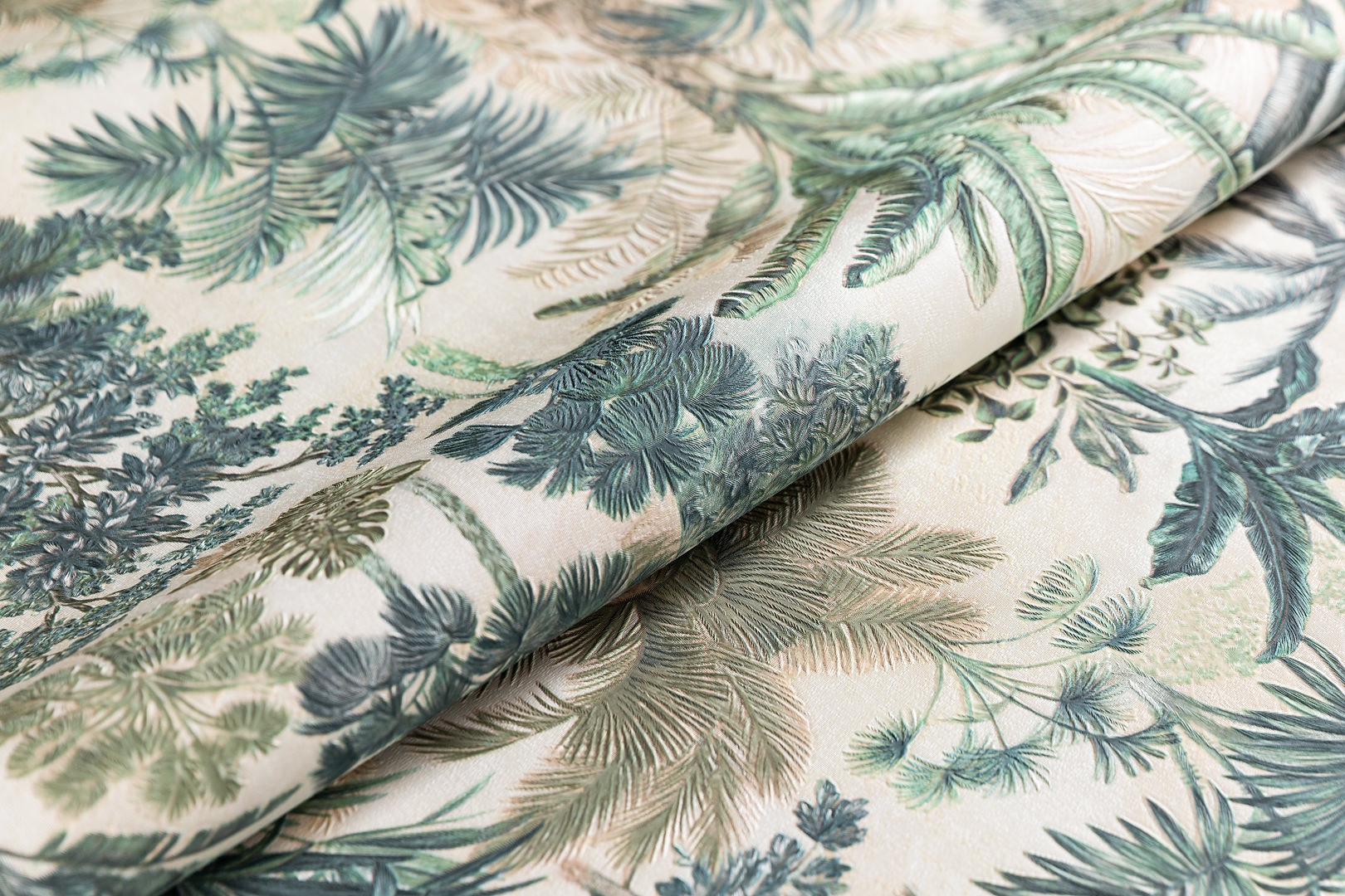 Обои виниловые Оазис мотив, тёмный зелёный ZZ