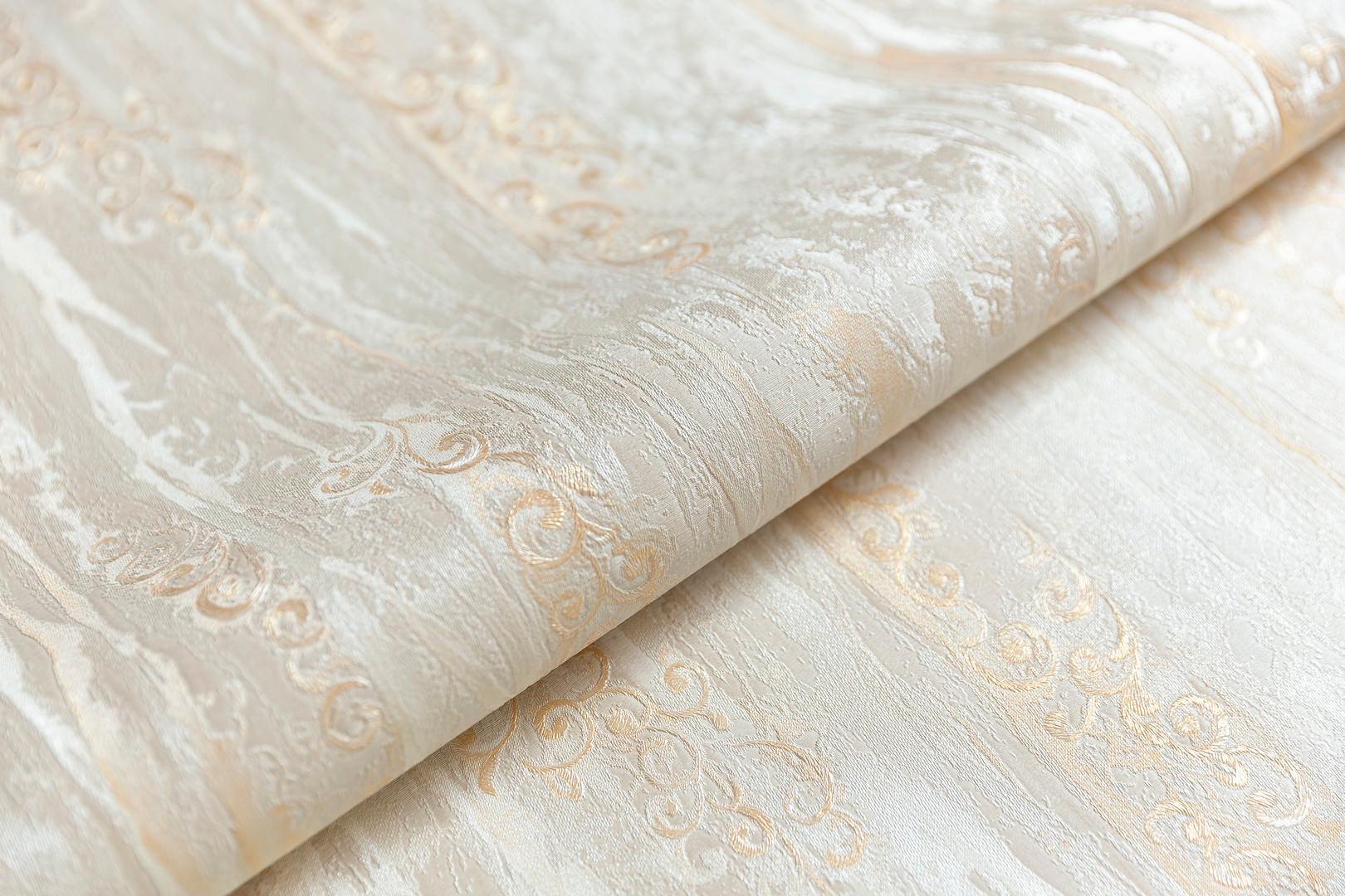 Обои виниловые Виньетки мотив, серо-желтый ZZ