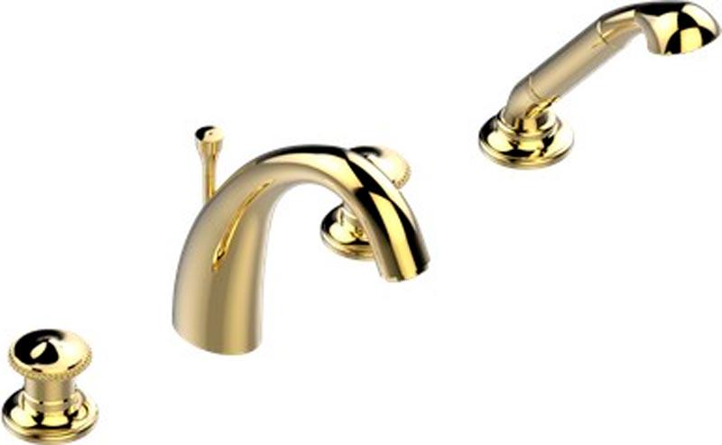 Смеситель на ванну встраив., на 4 отв., с душ.гарн., (цв. золото (Dore)) Vendome ZZ