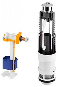 Механизм двойного смыва 3/6л. для бачка унитаза, кнопка цв.хром, Look ZZ