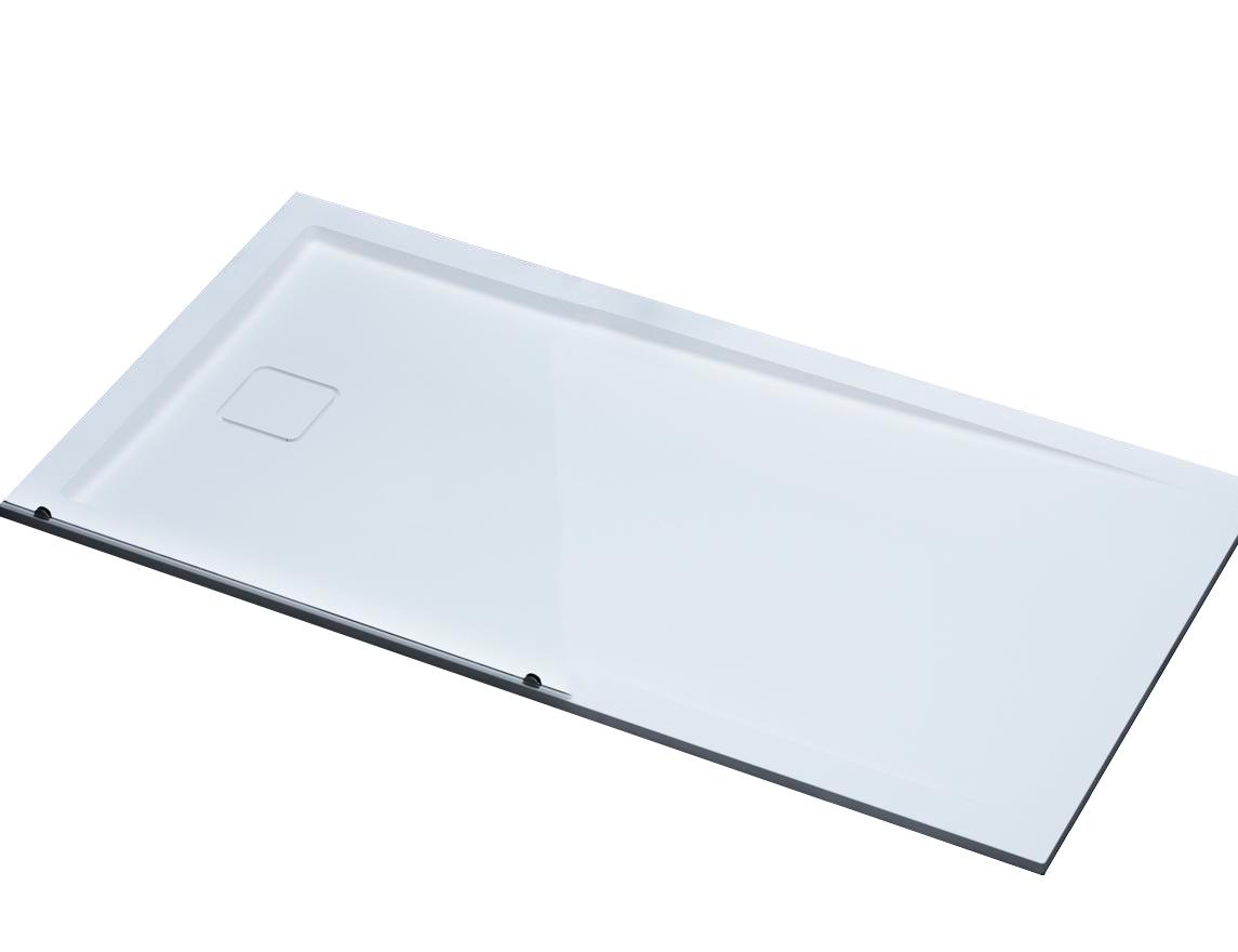 Поддон душевой1500х800хh20(82)мм, прямоуг, литой камень S-Sense, матовый цв.белый, крышка слива в компл., отв.слива 90мм, без сифона, Capri ZZ