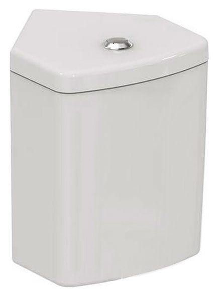 Бачок угловой для унитаза Connect Spase, нижняя подводка, двойной смыв, крепеж в чаше в комплекте, белый ZZ