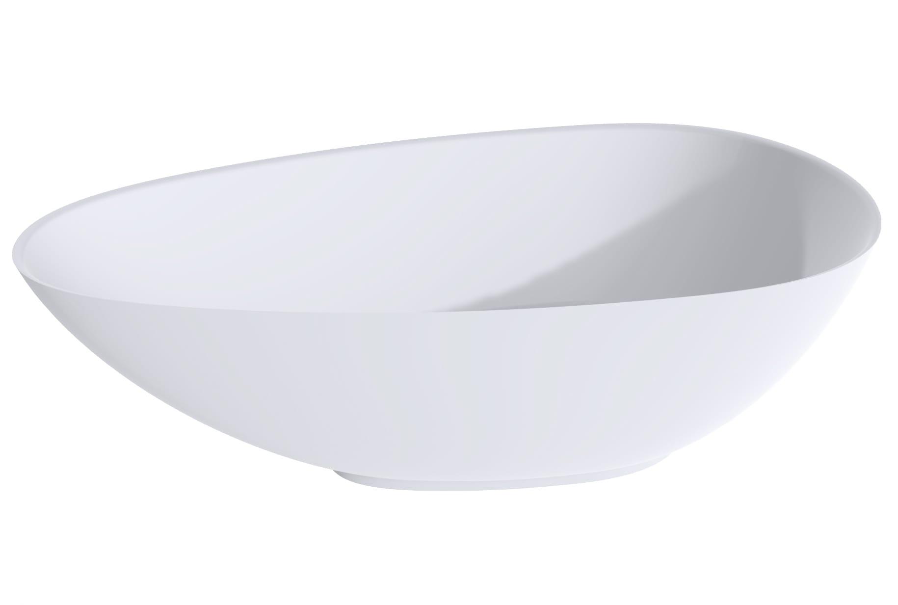 Раковина накладн. на столешн,овал.580х345хh140мм,без отв.д/смес,без перелива,литой камень S-Stone, матов цв.RAL 7016 серый антрац. полностью, Paola ZZ