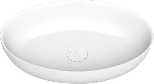 Раковина накладная овальная 580х350х150мм, без отв.д/смесит.,перелива, без донного клапана, литой камень S-Stone матовый цв.RAL7032 полностью, Alda ZZ