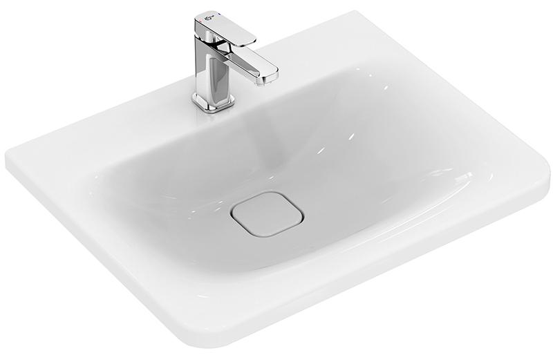 Раковина 600х490мм, с 1 отв.д/смесит. (керамическая накладка слива в компл.) TONIC IIZZ