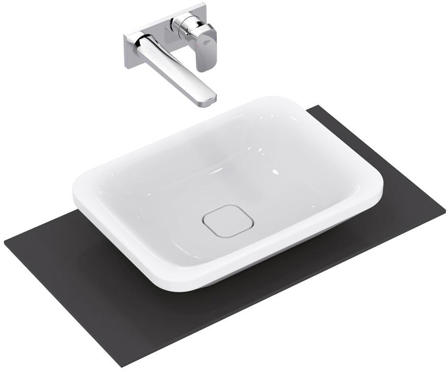 Раковина накладная на стол., 550х400хh150мм, овальная, без отв. для смесит., без перелива, (крепёж, керам.накладка слива,шаблон в копмл), Tonic II ZZ